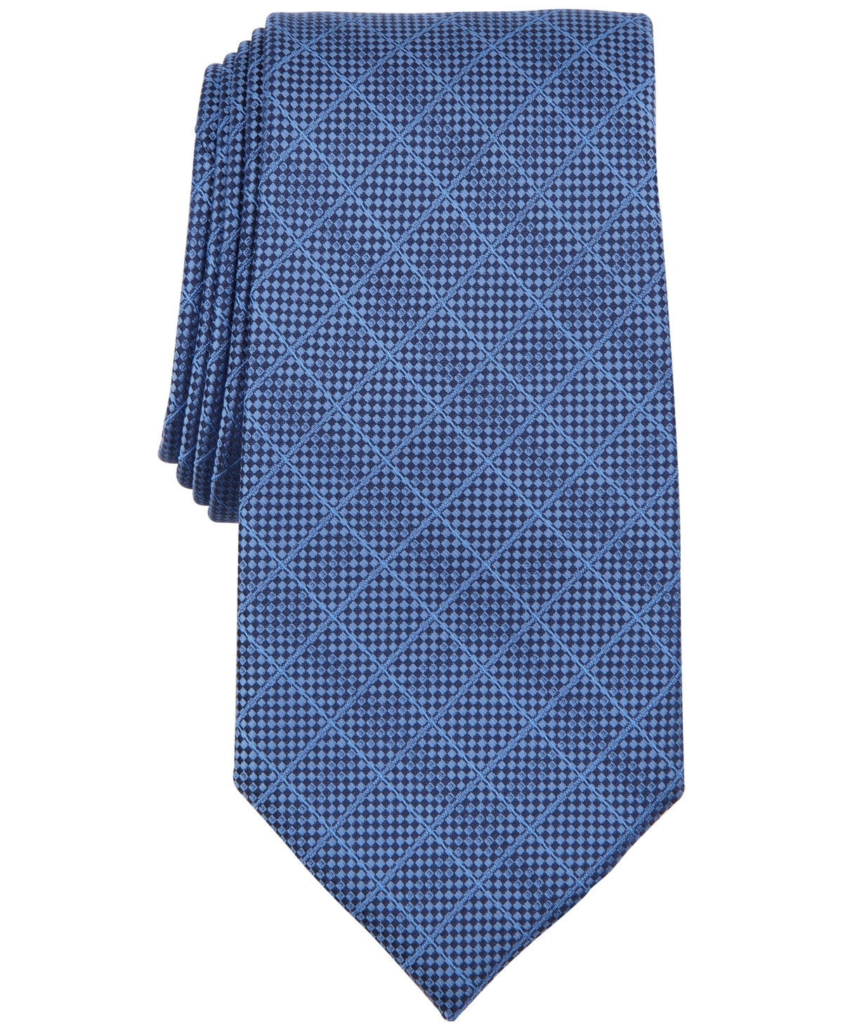 Michael Kors Mens Necktie Rubin Grid Tie Blue