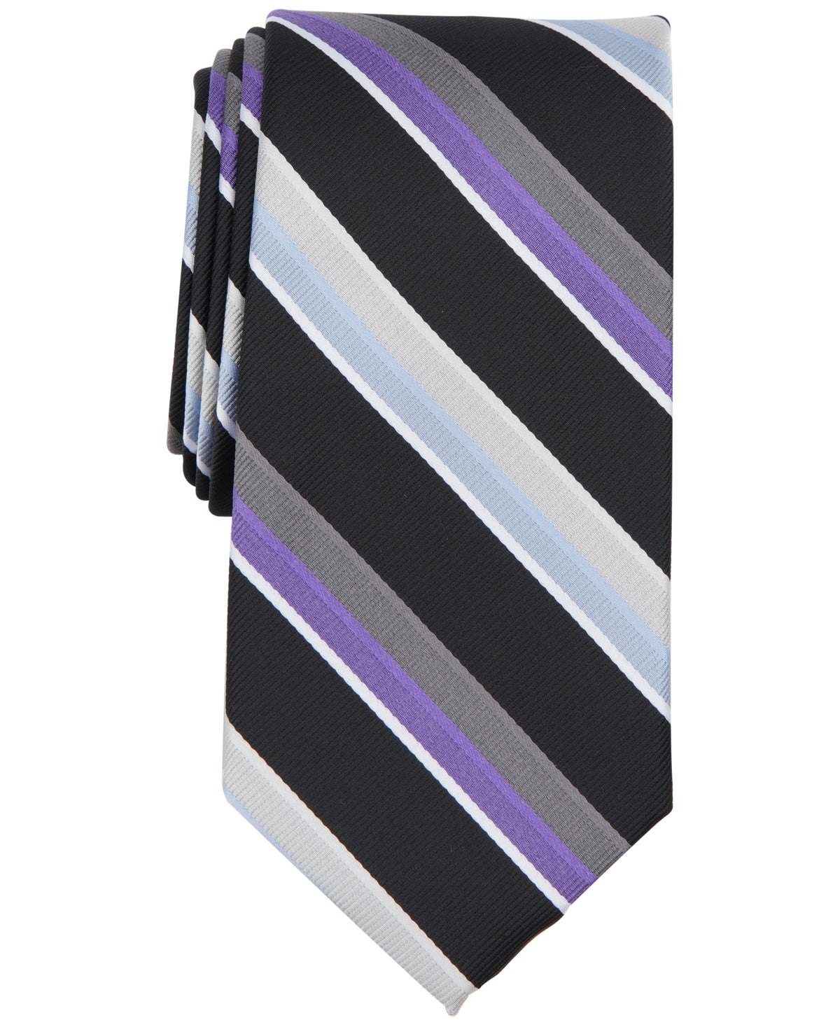 Michael Kors Mens Tie Necktie One Size Black Quincy Stripe