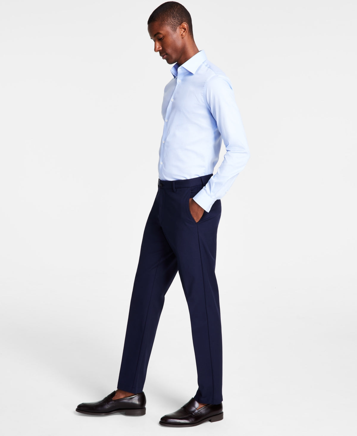 Michael Kors Mens Classic fit Dress Pants 30 / 32 Blue Solid Stretch