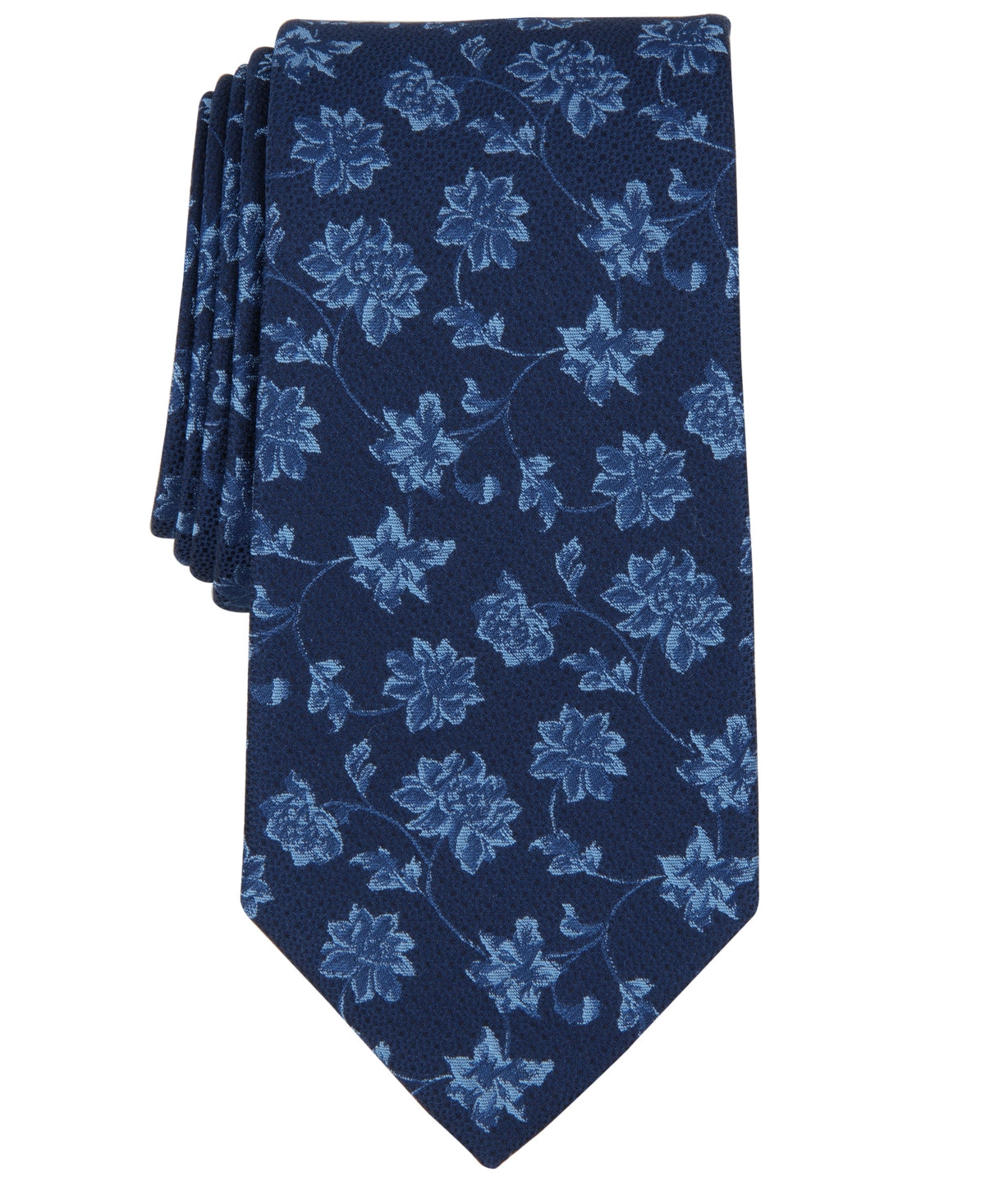 Michael Kors Mens Tie Necktie One Size Blue Gegan Floral Print