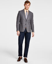 Michael Kors Men's Classic Fit Sport Coat Blazer  Grey Tan 38R Plaid