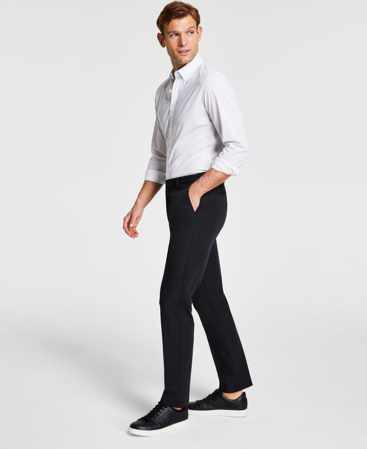 Michael Kors Mens Classic fit Cotton Dress Pants 42 / 30 Black Solid