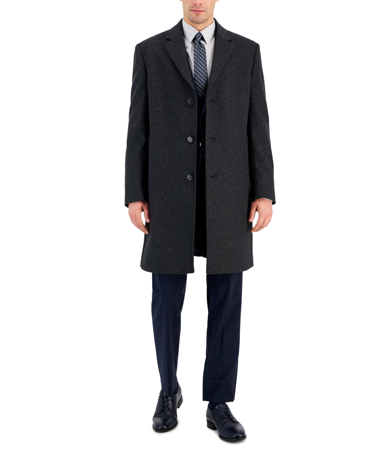Michael Kors Mens Classic fit Overcoat Coat 38 R Grey Solid