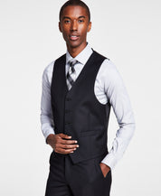 Michael Kors Mens Classic fit Suit Vest Medium Black Solid