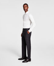Michael Kors Mens Classic fit Dress Pants 33 / 34 Dark Grey Plaid Wool