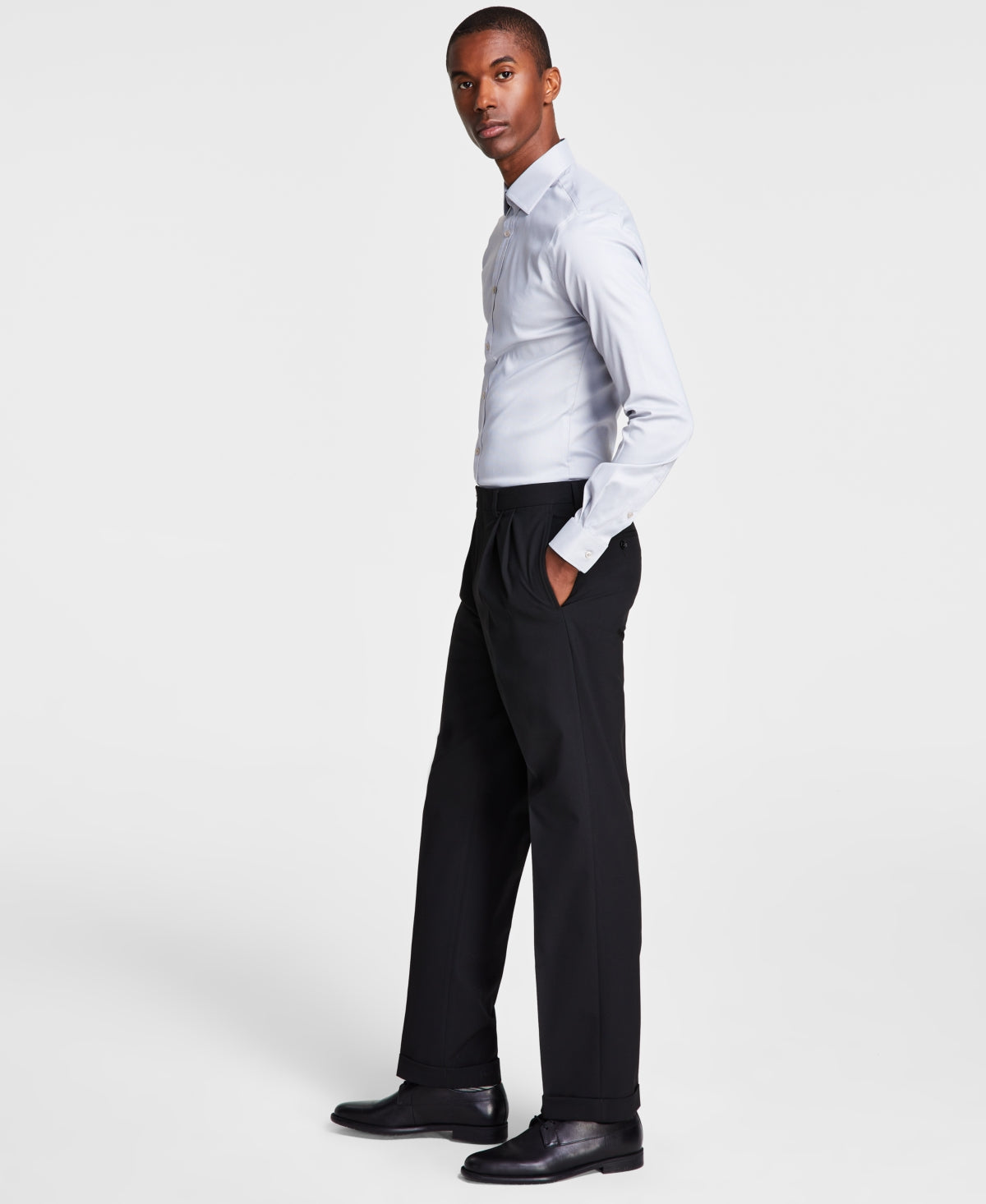 Michael Kors Mens Classic fit Dress Pants 35 / 32 Black Solid