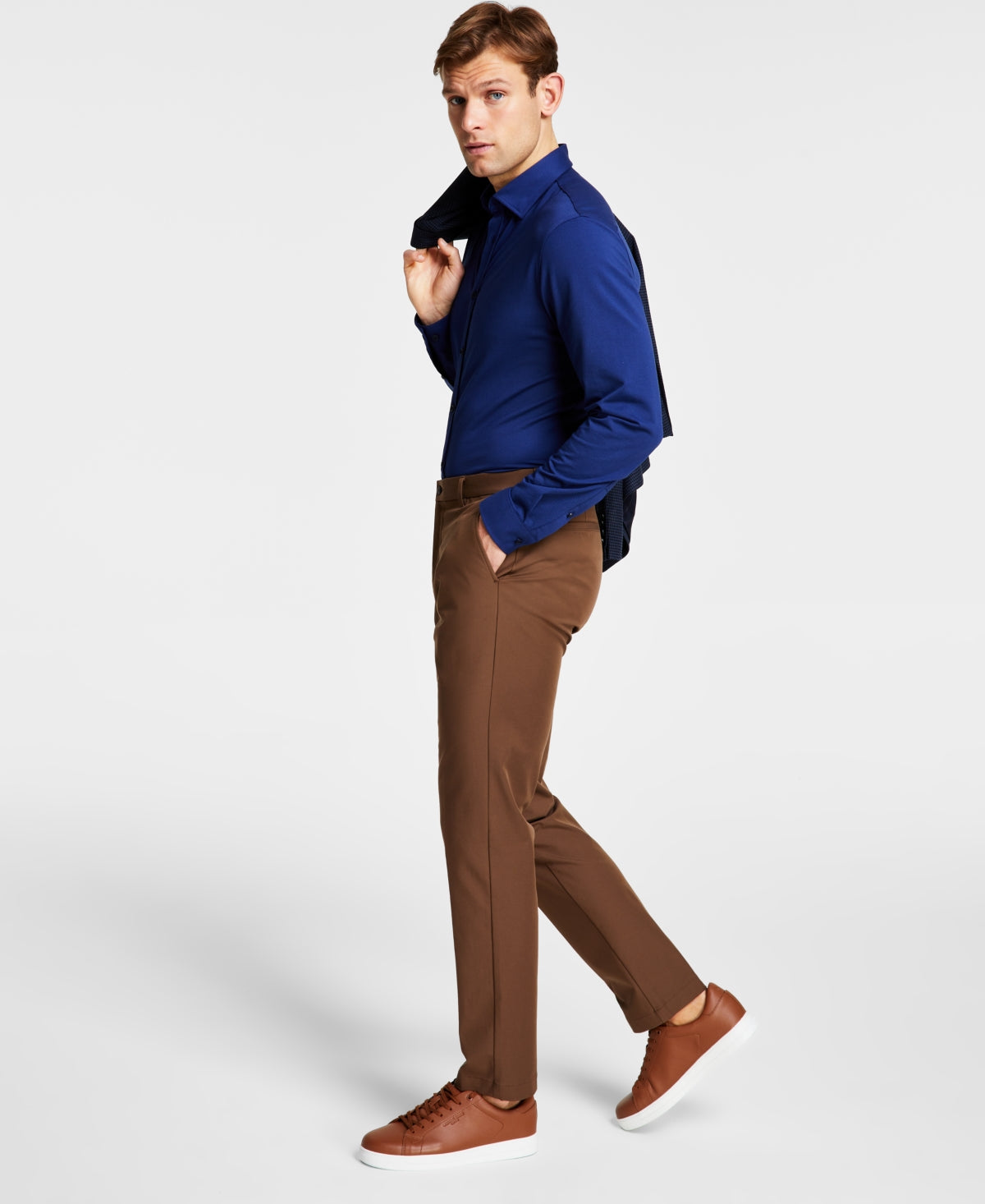 Michael Kors Mens Classic fit Dress Pants 38 / 32 Brown Solid