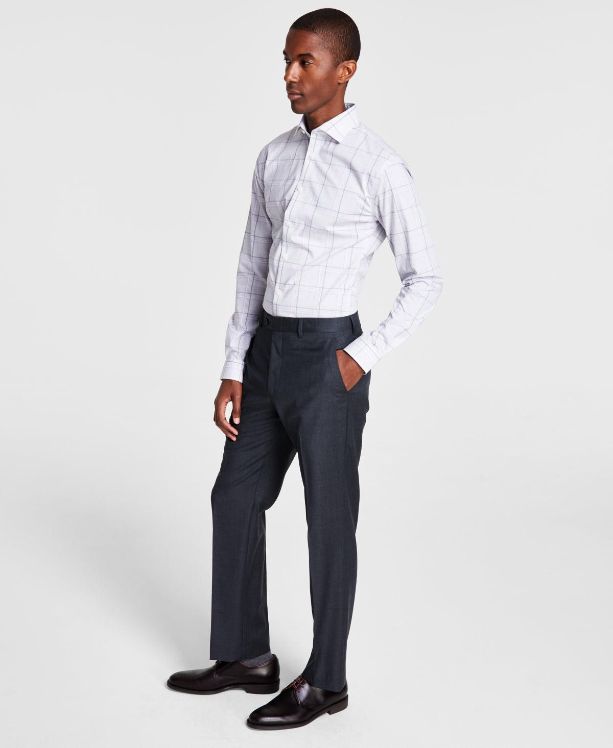Michael Kors Mens Classic fit Wool Dress Pants 42 / 32 Charcoal  Gray Solid