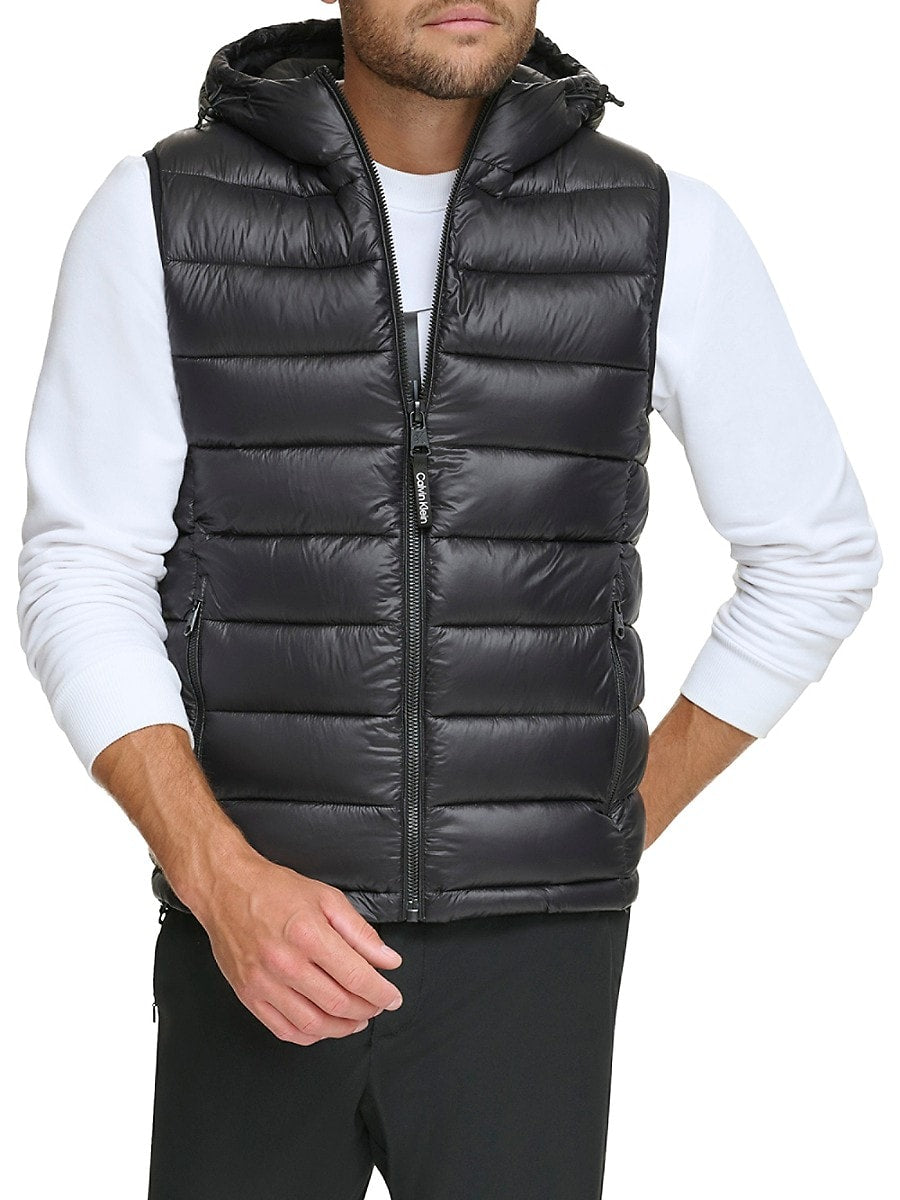 Calvin Klein Mens Regular fit Puffer Jacket Vest XL Black Solid