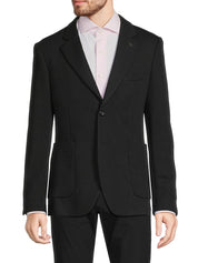 Tom Baine Mens Slim fit Sport Coat Blazer Medium Black Solid Stretch