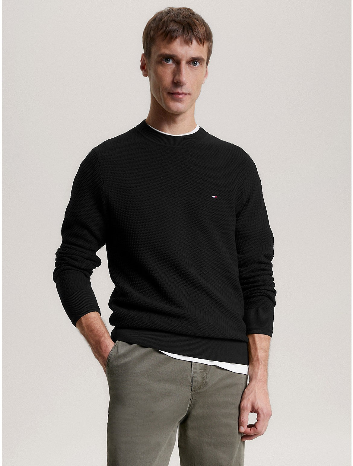 Tommy Hilfiger Rectangle Stitch Sweater Black Small