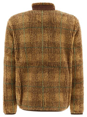 Polo Ralph Lauren Mens Brown Glen Plaid Pile Fleece Jacquard Bomber Jacket Medium