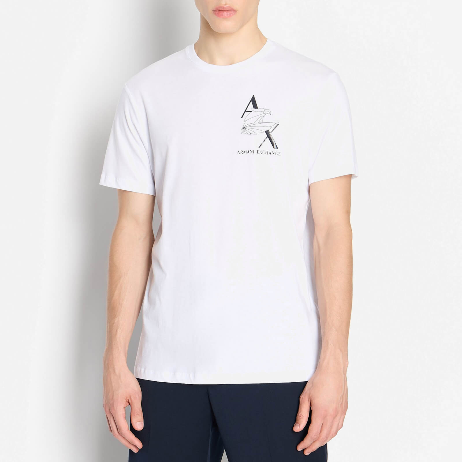 AX Armani Exchange Mens Slim Fit Short Sleeve Crewneck T Shirt  White 2XL