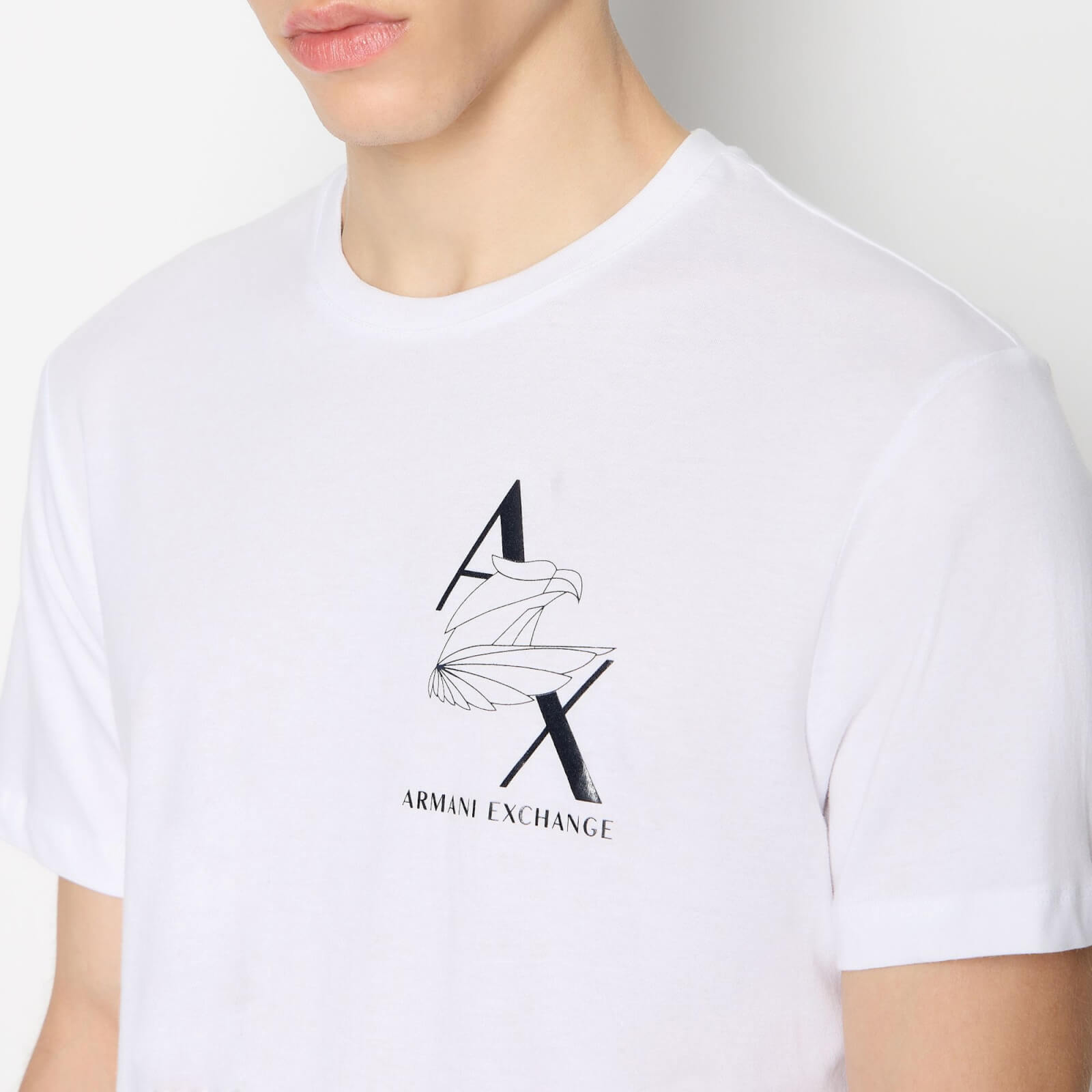 AX Armani Exchange Mens Slim Fit Short Sleeve Crewneck T Shirt  White 2XL