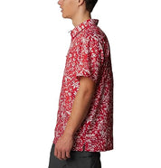 Columbia Mens Super Slack Tide Button Down Camp Shirt Red Kona Small
