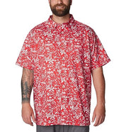 Columbia Mens Super Slack Tide Button Down Camp Shirt Red Kona Small