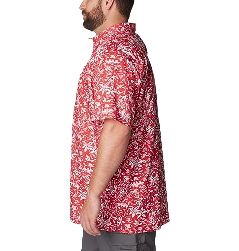 Columbia Mens Super Slack Tide Button Down Camp Shirt Red Kona Small