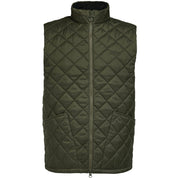 Barbour Mens Quilted Monty Gilet Full Zip Vest Olive Green Small