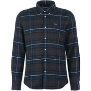 Barbour Mens Kyeloch Tailored Fit Plaid Button Down Shirt Black XL