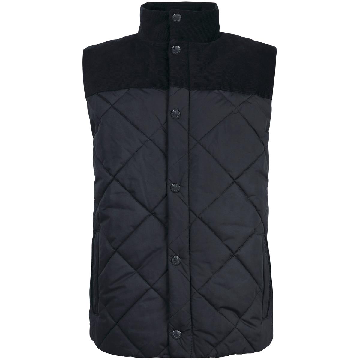 Barbour Mens Elmwood Colorblocked Embroidered Vest Black XL