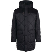 Barbour Men's Elmwood Box Quilted Hooded Full Zip Parka Black Large