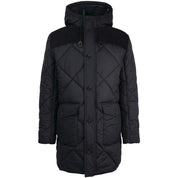 Barbour Men's Elmwood Box Quilted Hooded Full Zip Parka Coat Black XL
