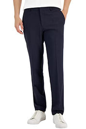 Hugo Boss Men's Slim-Fit Super Flex Stretch Micro-Check Dress Pants 38 x 32 Navy
