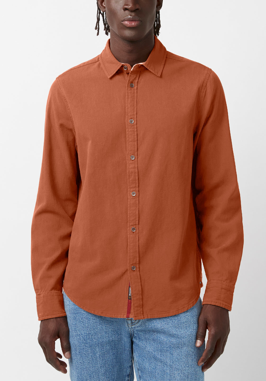 Buffalo David Bitton Men's Siamik Long Sleeve Button Down Shirt Clay Medium