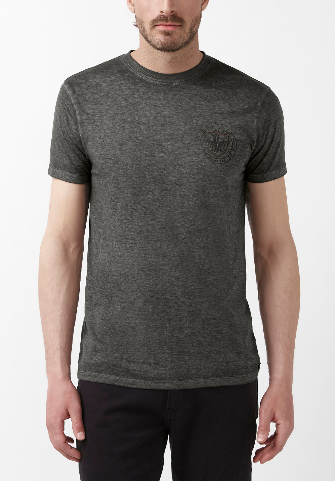 Buffalo Jeans Mens Short Sleeve Crewneck T Shirt Grey Small