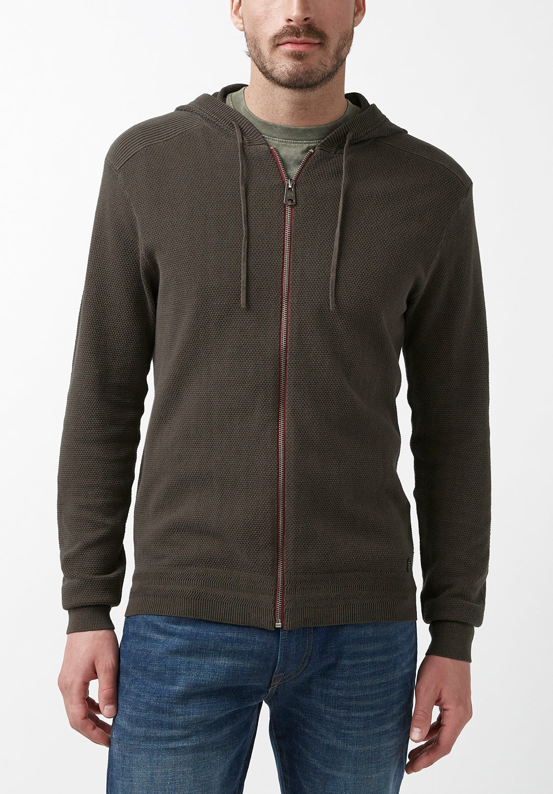 Buffalo David Bitton Mens Long Sleeve Full Zip Hoodie Sweater  Chocolate XL