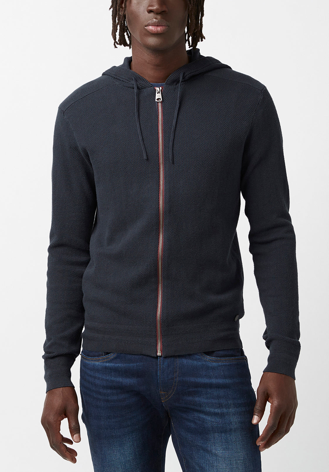 Buffalo David Bitton Men's Wasolop Full Zip Hoodie Sweater Midnight Blue XL
