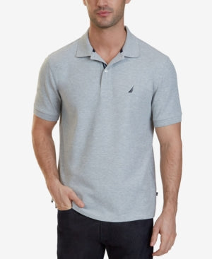 Nautica Men's Grey Heather Solid Polo Shirt 3Xl Gray