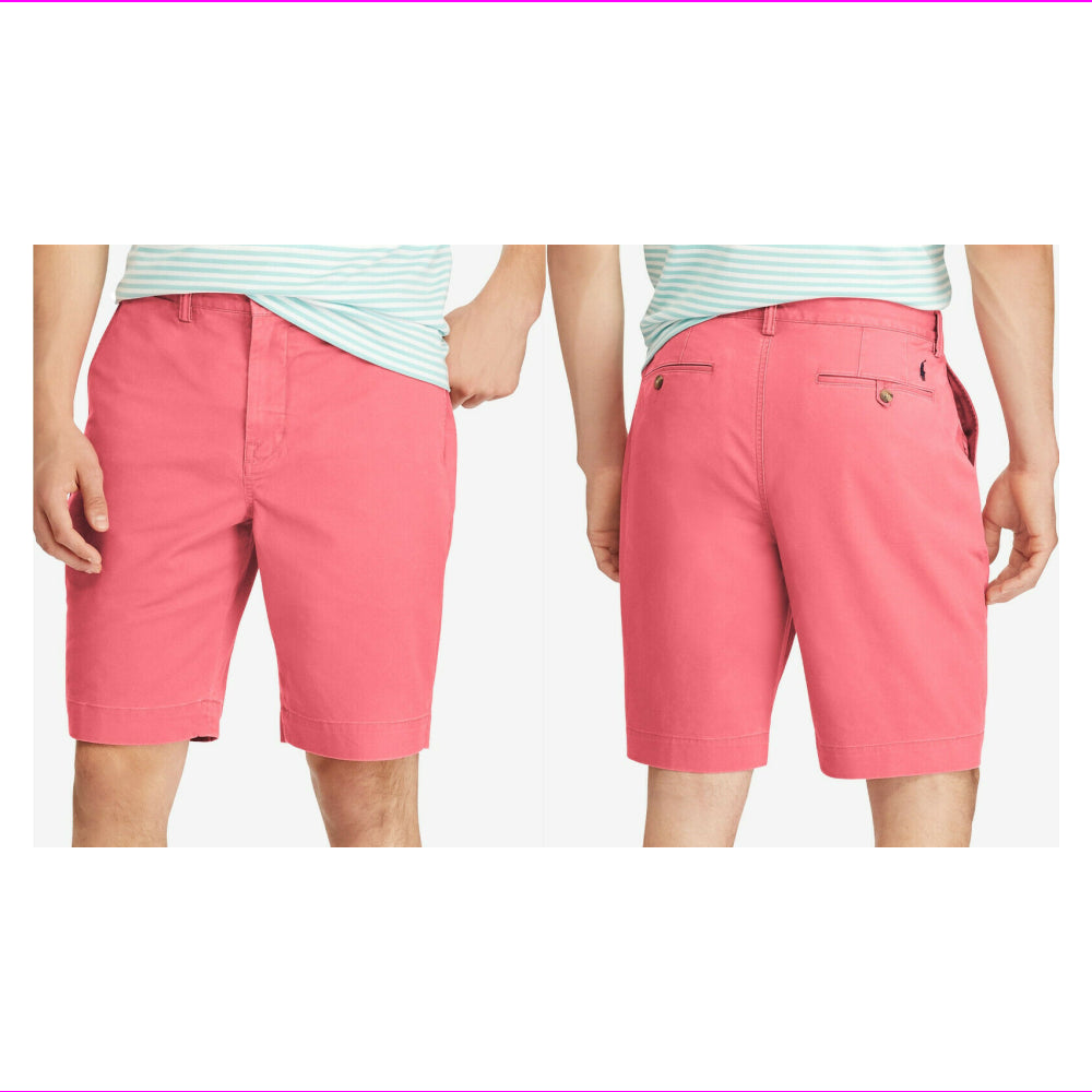 Polo Ralph Lauren Mens Classic Fit Stretch Chino Shorts Nantucket Red 40