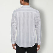 Cubavera Men's Long Sleeve Banded Collar Button Up Shirt Brilliant White Large