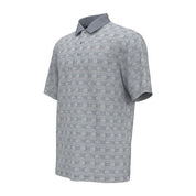 PGA TOUR Mens Energy Jacquard Short Sleeve Polo Shirt Grey Tradewinds 2XL