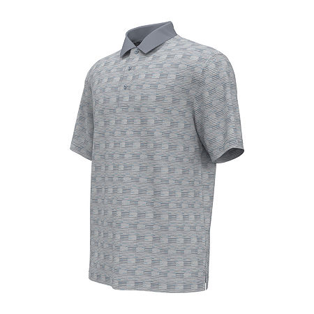 PGA TOUR Mens Energy Jacquard Short Sleeve Polo Shirt Grey Tradewinds 2XL