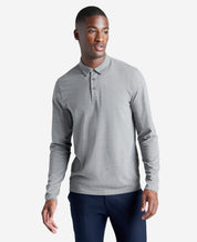 Kenneth Cole Mens Performance Long Sleeve Johnny Collar Polo Shirt Grey 2XL