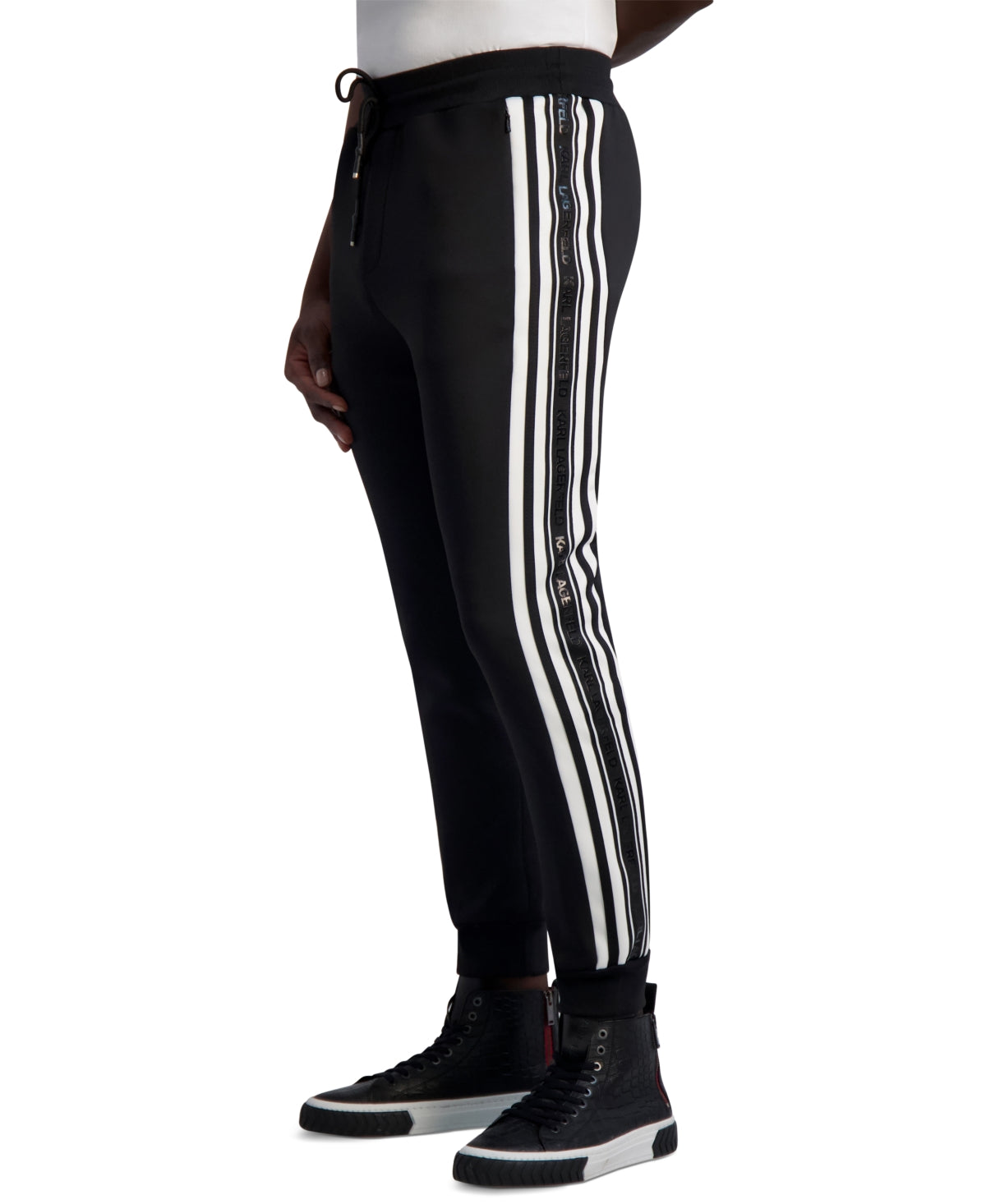 KARL LAGERFELD PARIS Mens Scuba Logo Track Pants Black XL
