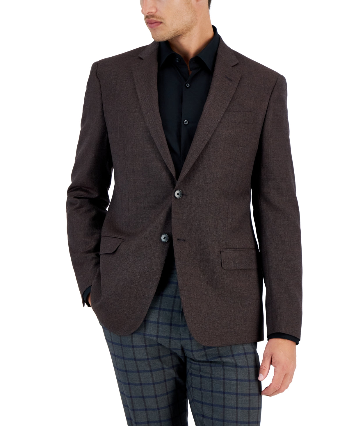 AX Armani Exchange Men's Wool Sport Coat Blazer Brown 42R