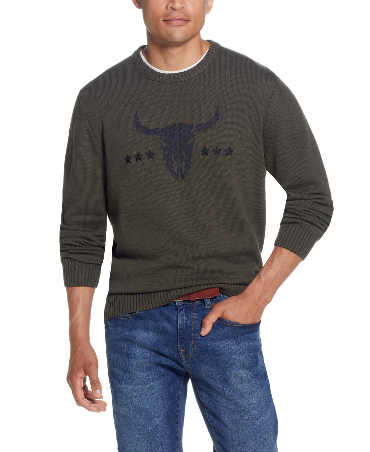 Weatherproof Vintage Mens Classic fit Graphic Crewneck Sweater XXL Green
