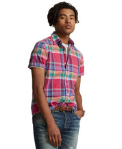 Polo Ralph Lauren Men's Classic Fit Plaid Oxford Button Down Shirt Red Small