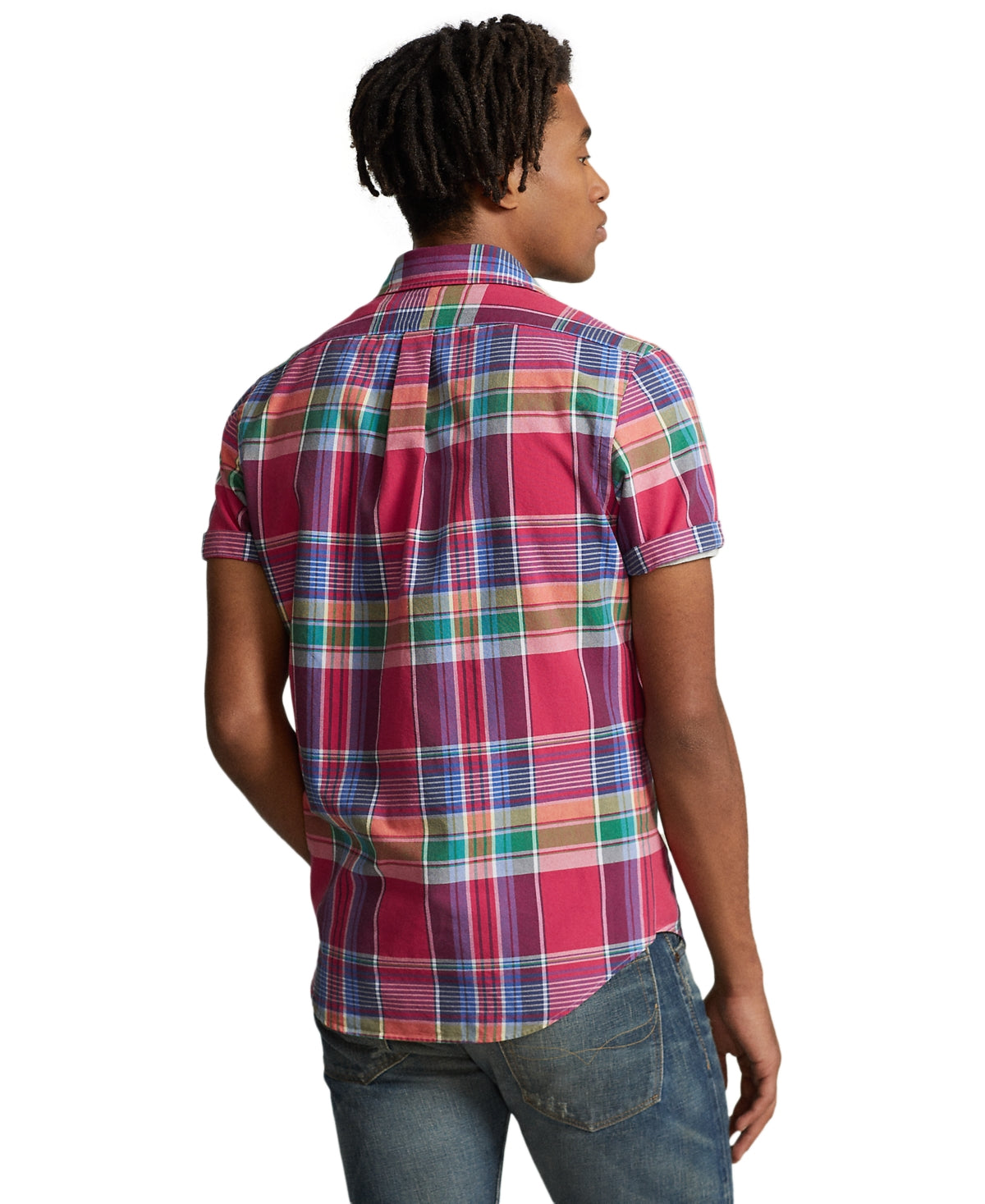 Polo Ralph Lauren Men's Classic Fit Plaid Oxford Button Down Shirt Red Small