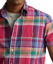 Polo Ralph Lauren Men's Classic Fit Plaid Oxford Button Down Shirt Red Small