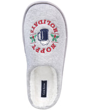 Club Room Mens Hoppy Holidays Slip On Slippers Light Grey Small 6 to 7