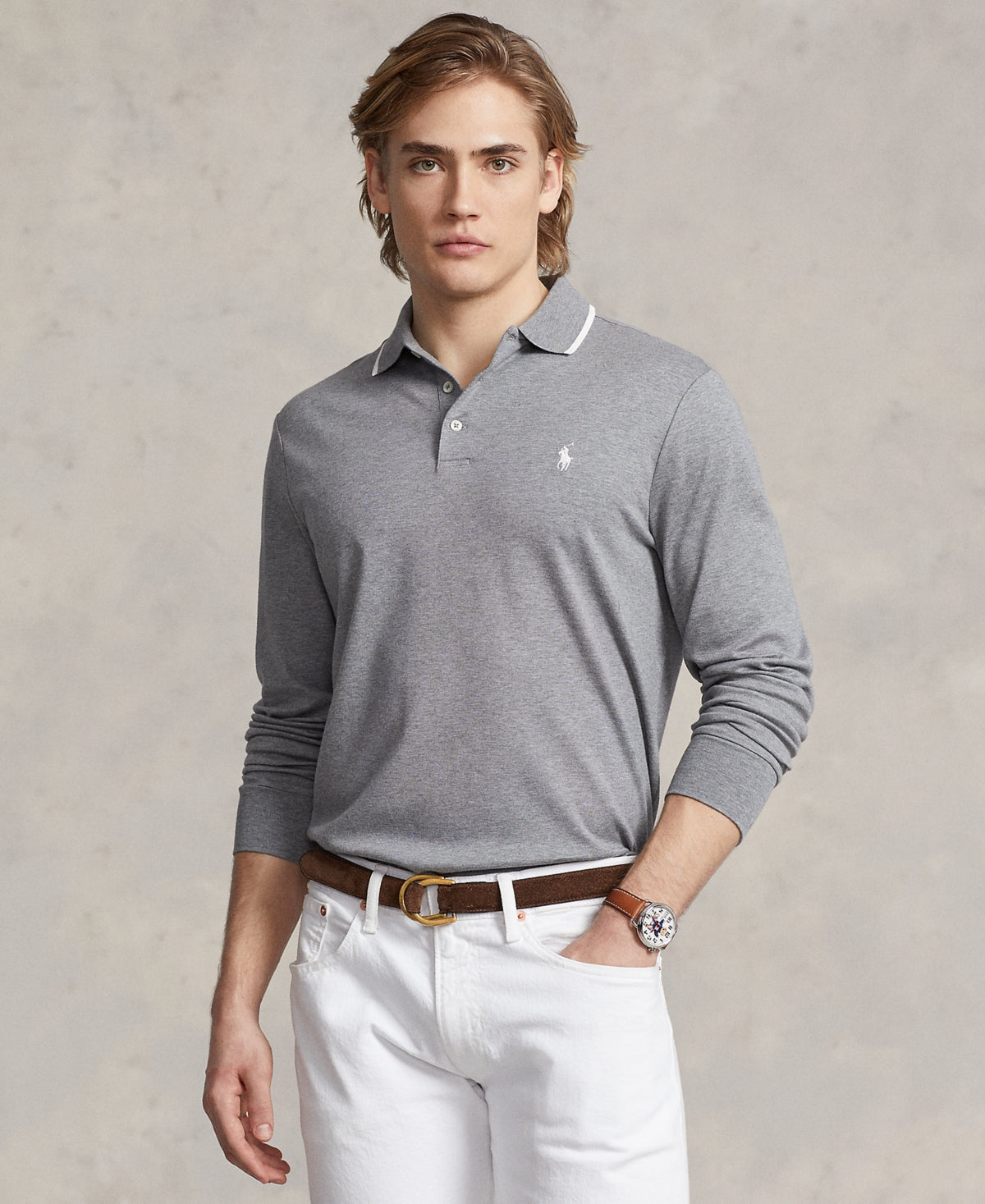 Polo Ralph Lauren Men's Classic Fit Soft Cotton Polo Shirt Steel Grey XL