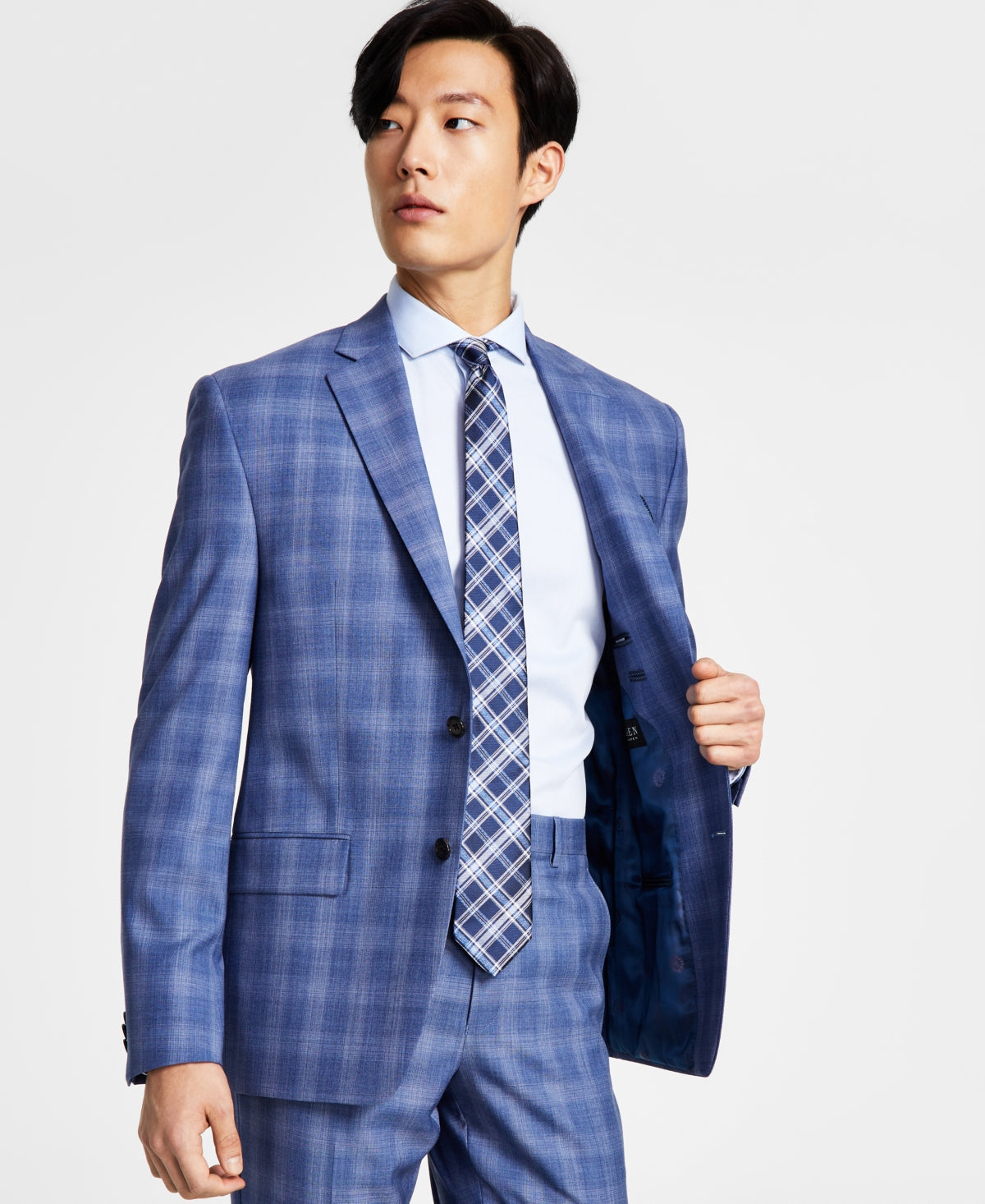Lauren Ralph Lauren Men's Blue Plaid Suit Jacket 44R