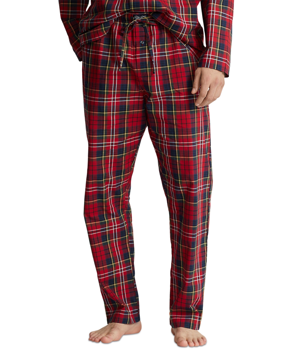 Polo Ralph Lauren Mens Cotton Plaid Pajama Pants Stone Ridge Red Plaid Medium