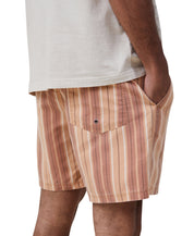 Cotton On Men's Kahuna Relaxed Fit Shorts Burnt Orange Stripe 2XL