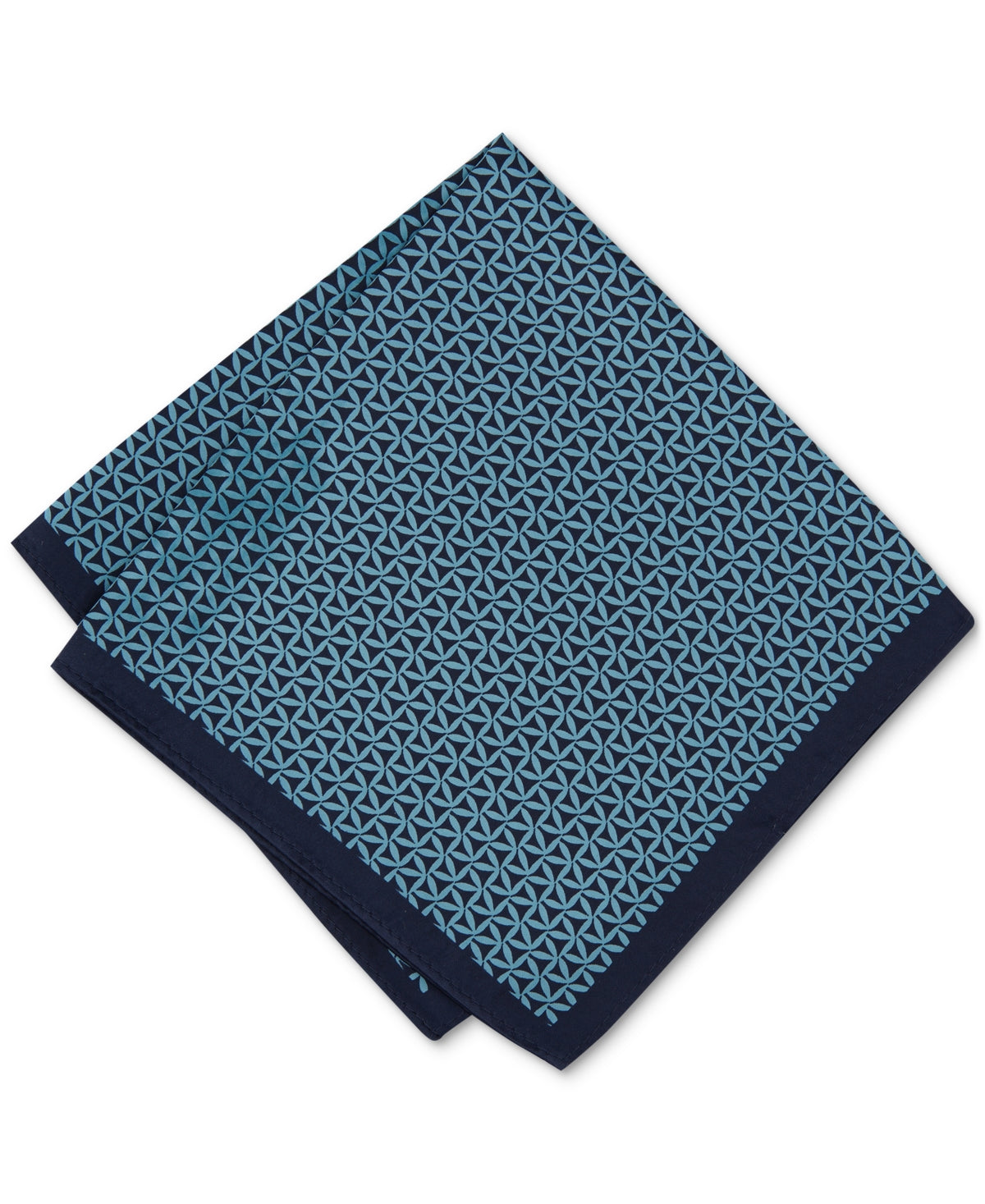 Alfani Mens Pocket Square One Size Blue Geometric Print