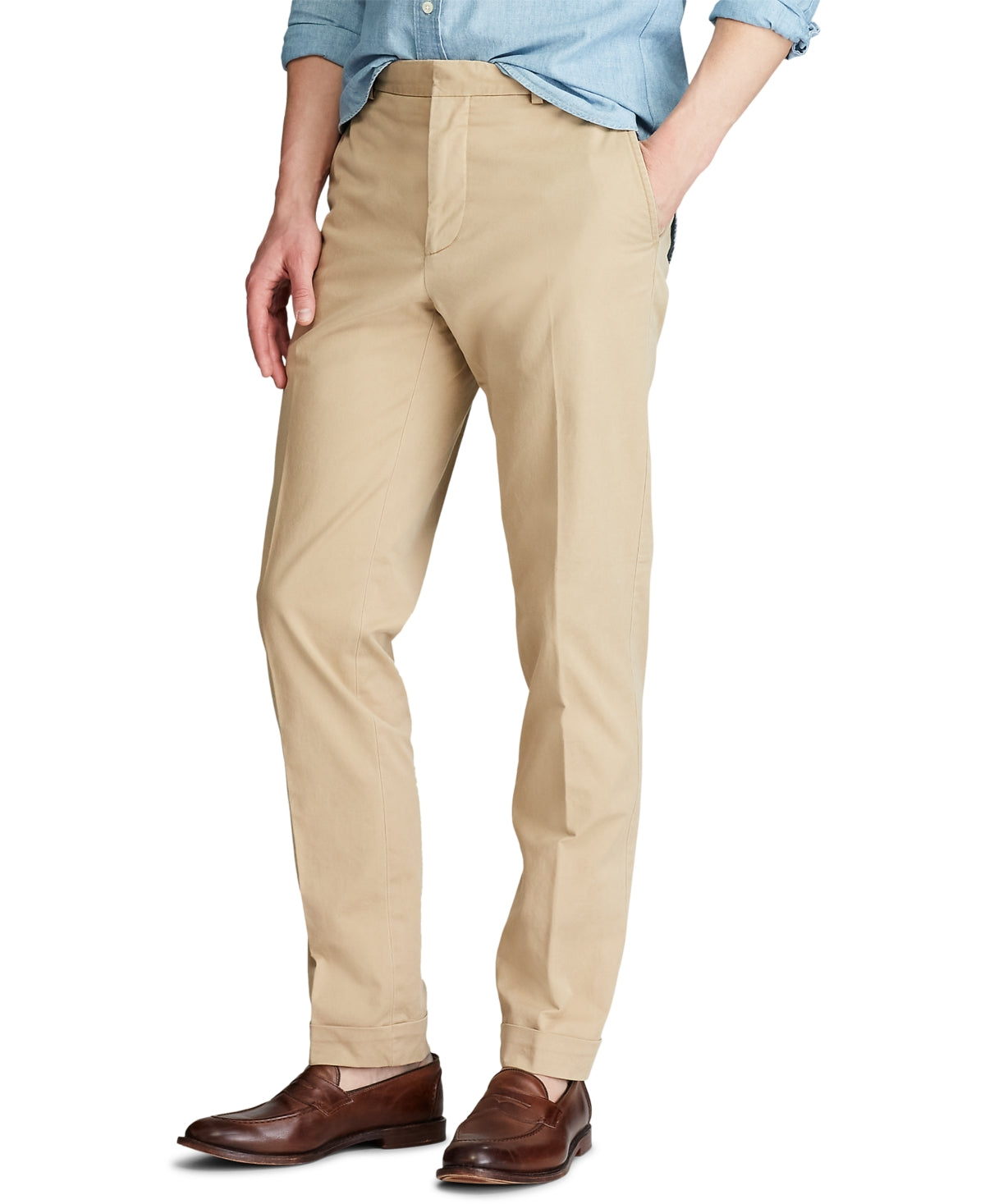 Polo Ralph Lauren Mens Stretch Chino Dress Pants Monument Tan 38 x 32